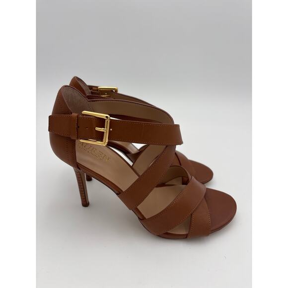 Lauren Ralph Lauren Gisella Burnished Leather Sandal Size 8.5 NEW - Picture 4 of 7